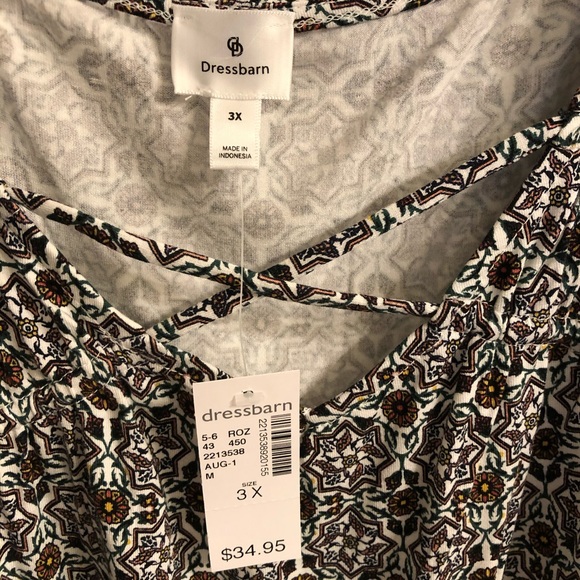 NWT Dressbarn, soft, patterned tank top- size 3X - Picture 3 of 7